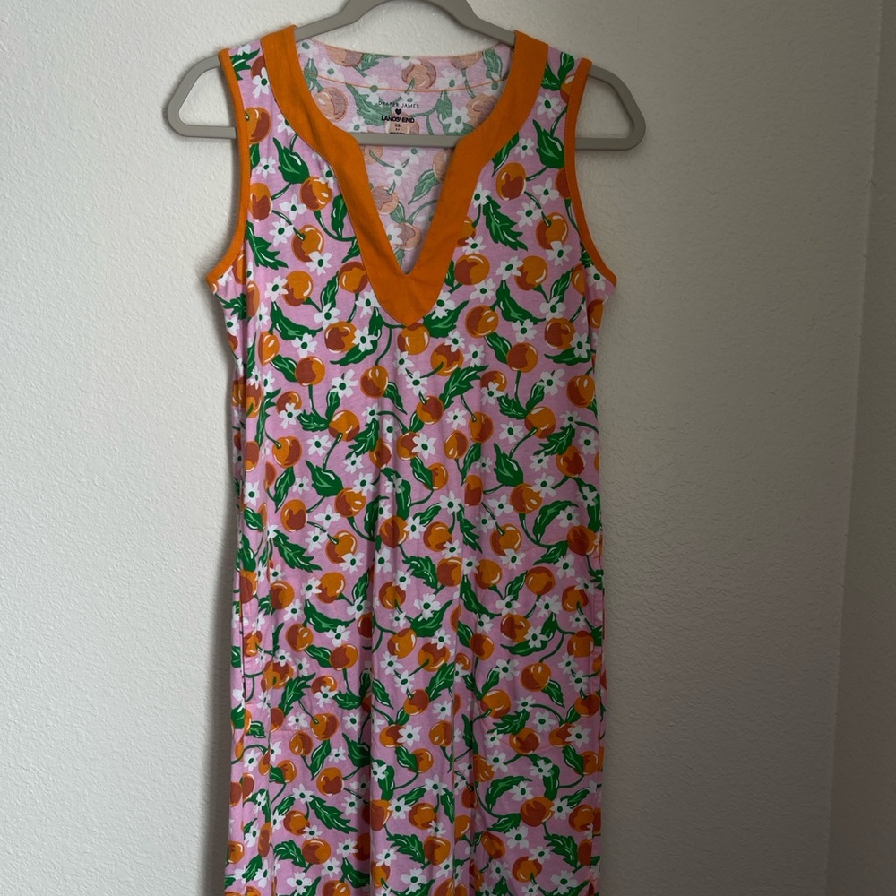 Lands' End Orange and Pink Mini Dress